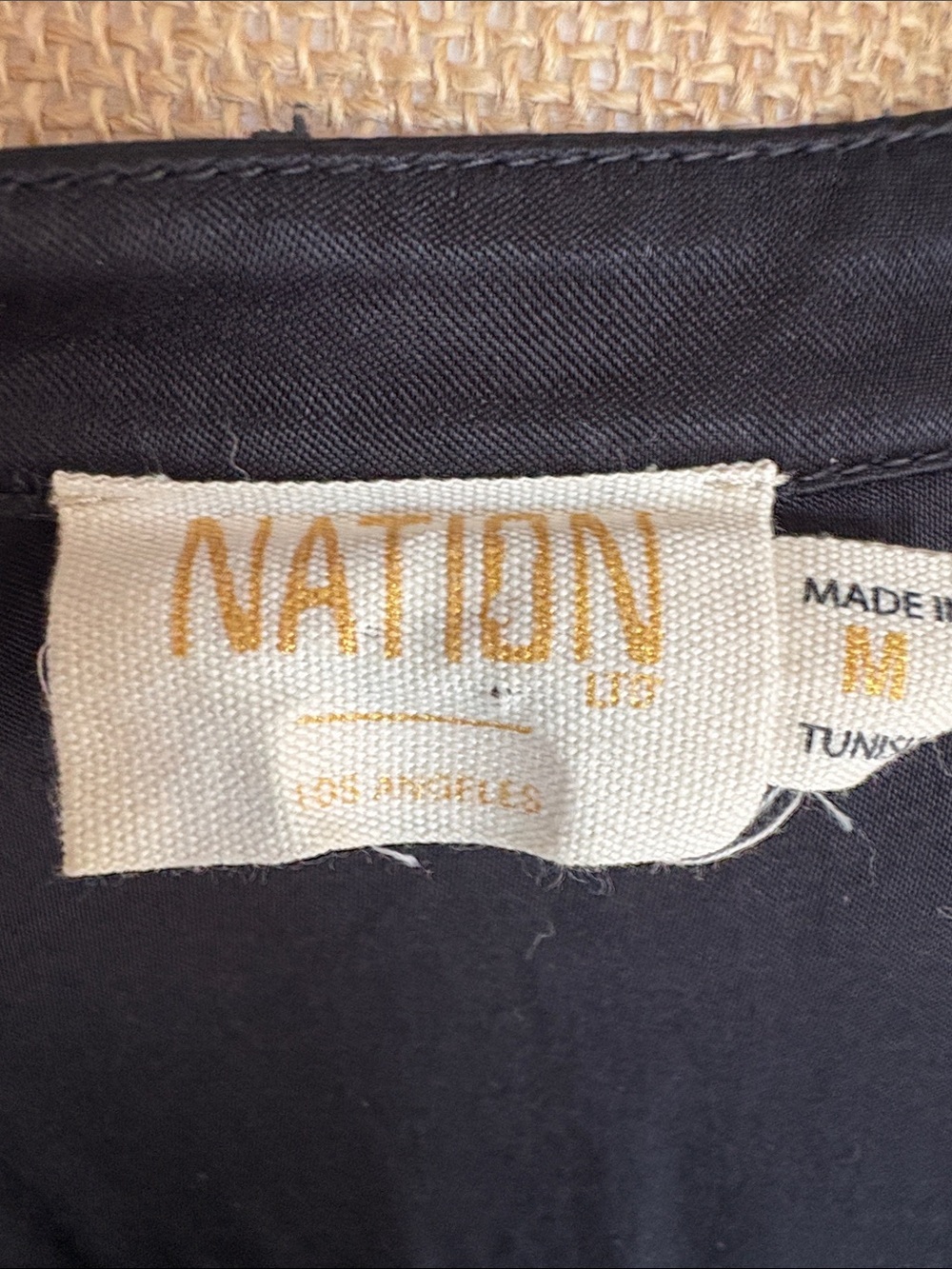 Nation LTE LA black v-neck long sleeve blouse viscose and rayon side slit - Picture 10 of 16